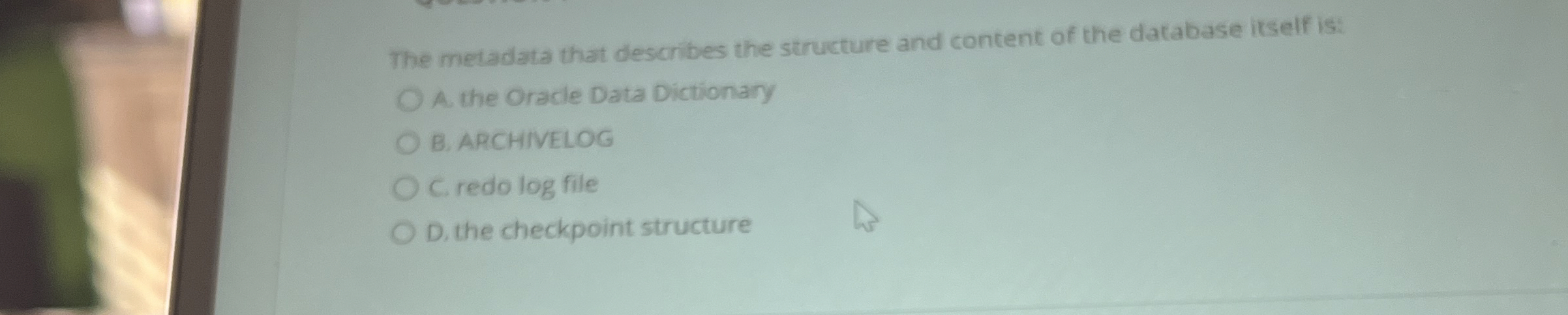 The metadata that describes the structure and