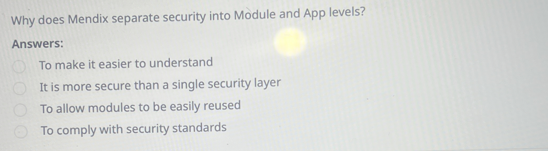 Why does Mendix separate security into Module and
