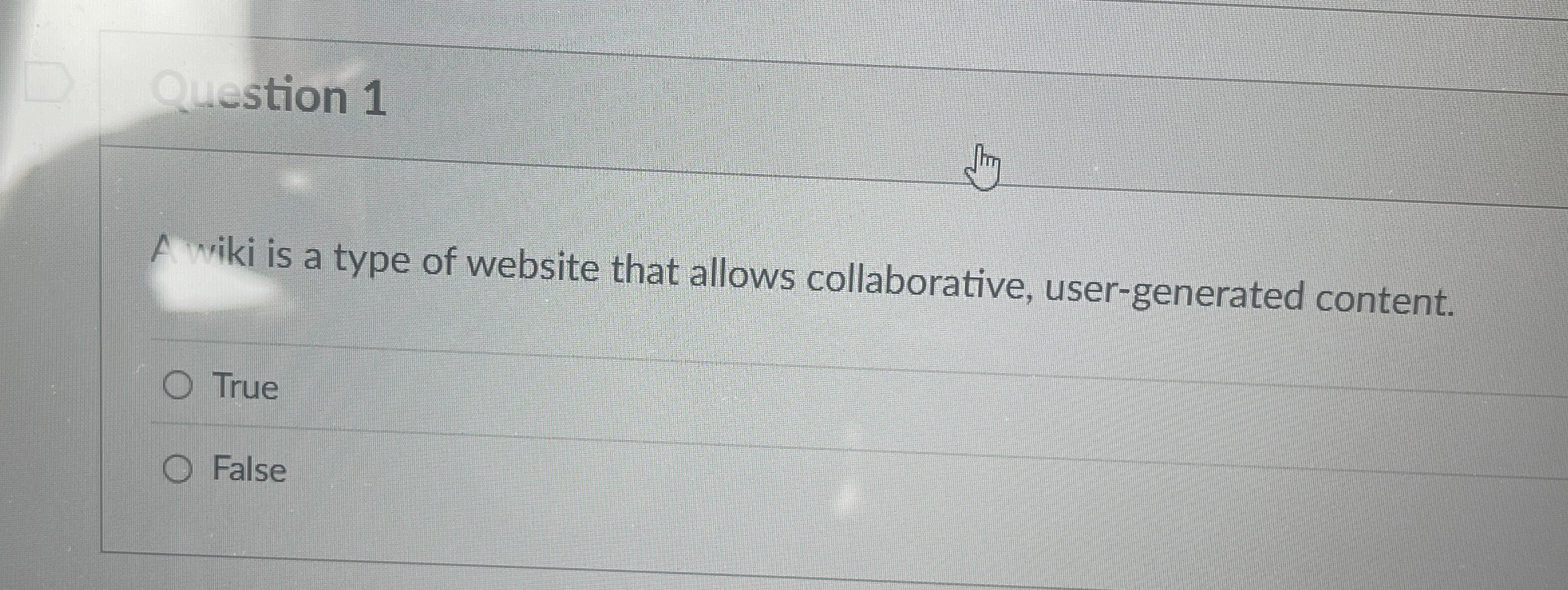 - estion 1 A wiki is a type of website that