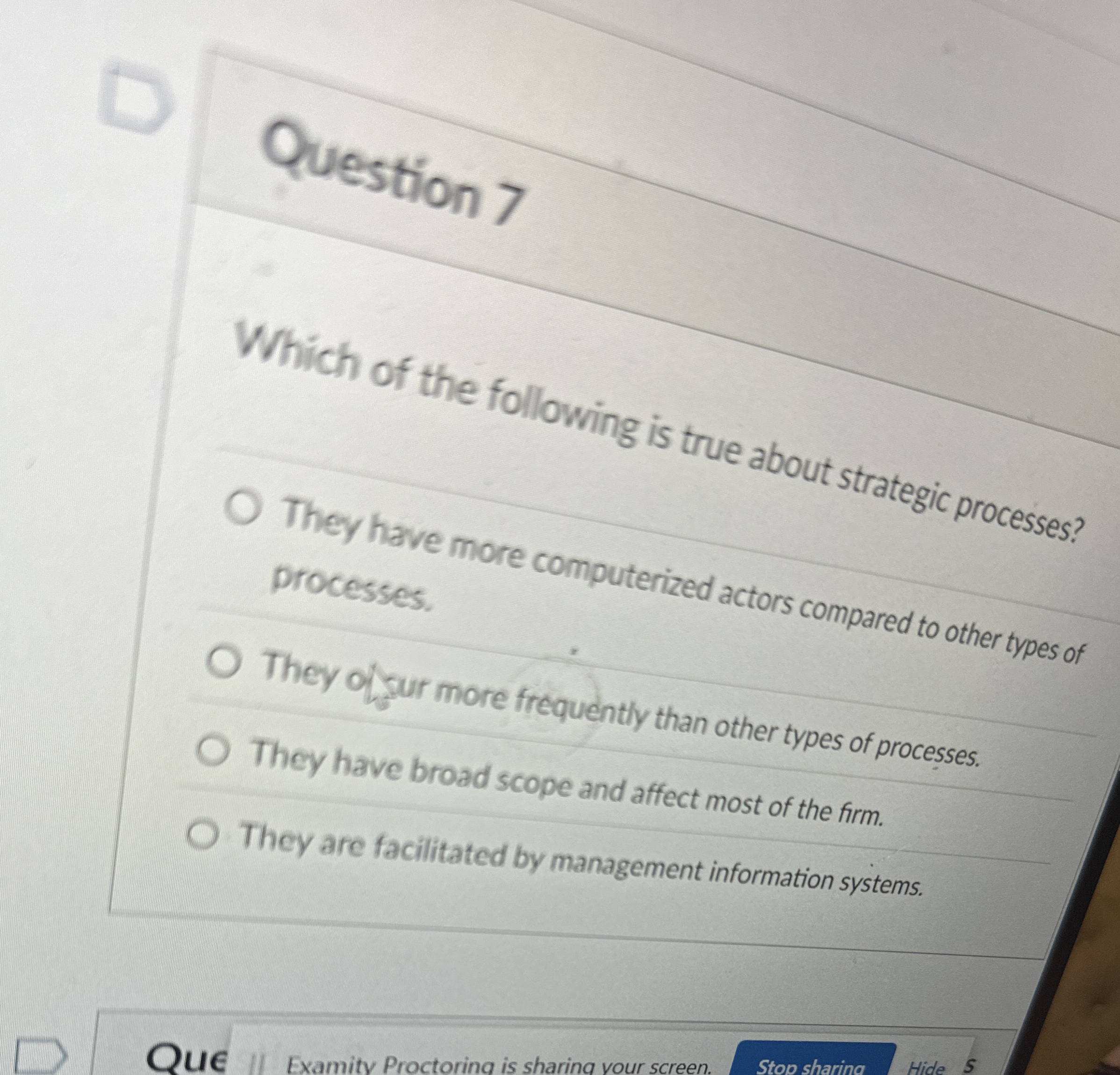 Question 7 Which of the following is true about