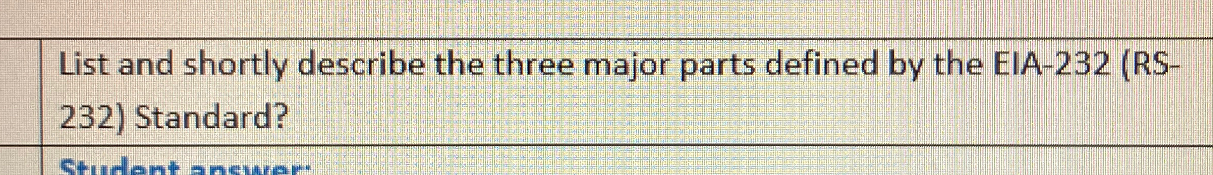 List and shortly describe the three major parts