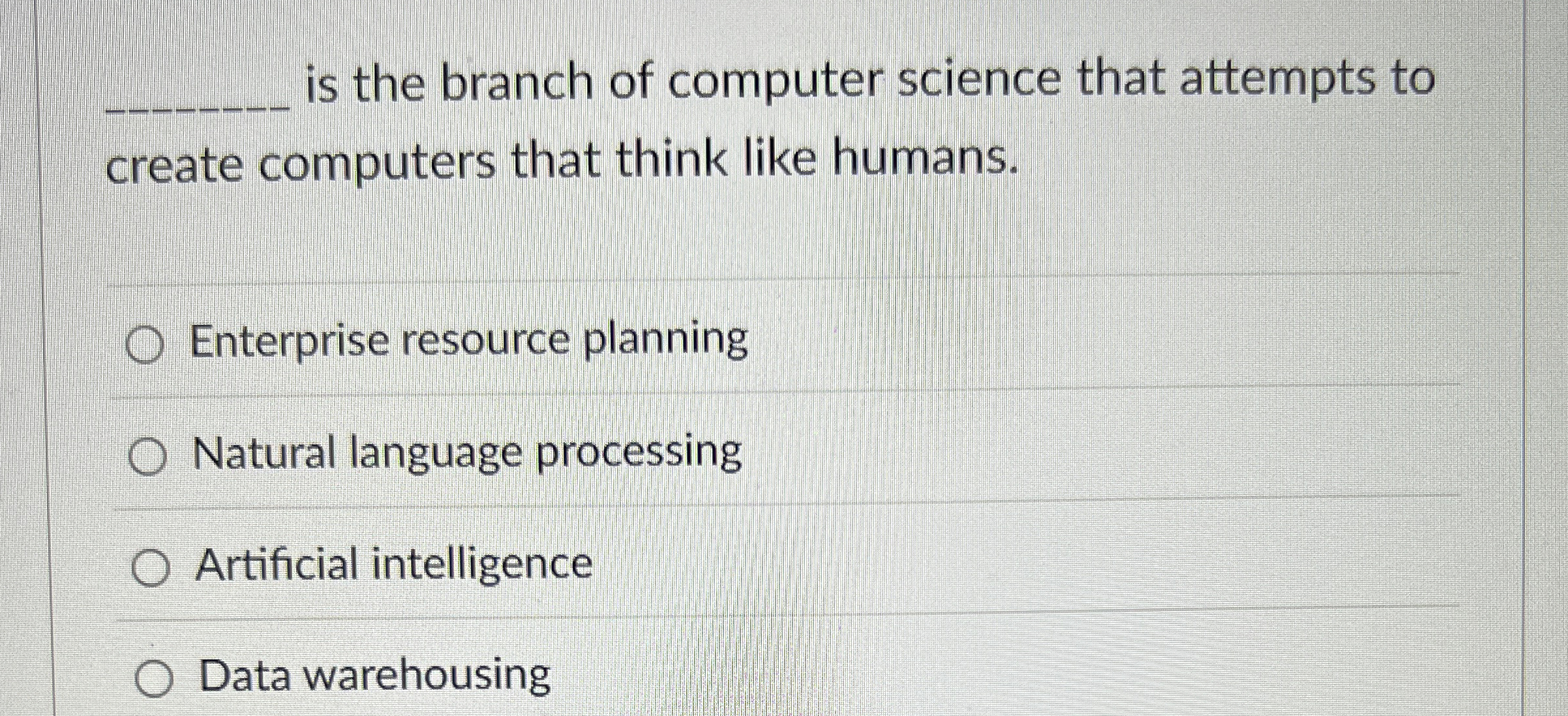 q , is the branch of computer science that