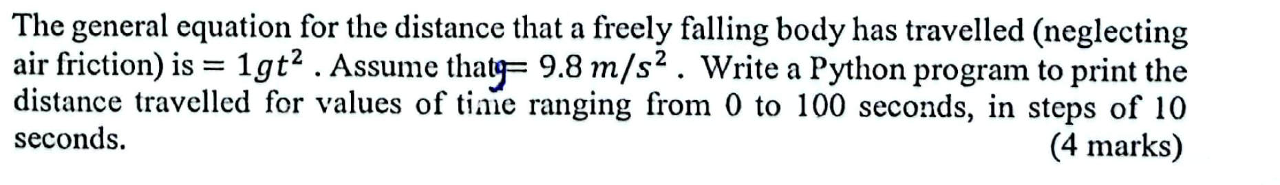 The general equation for the distance that a