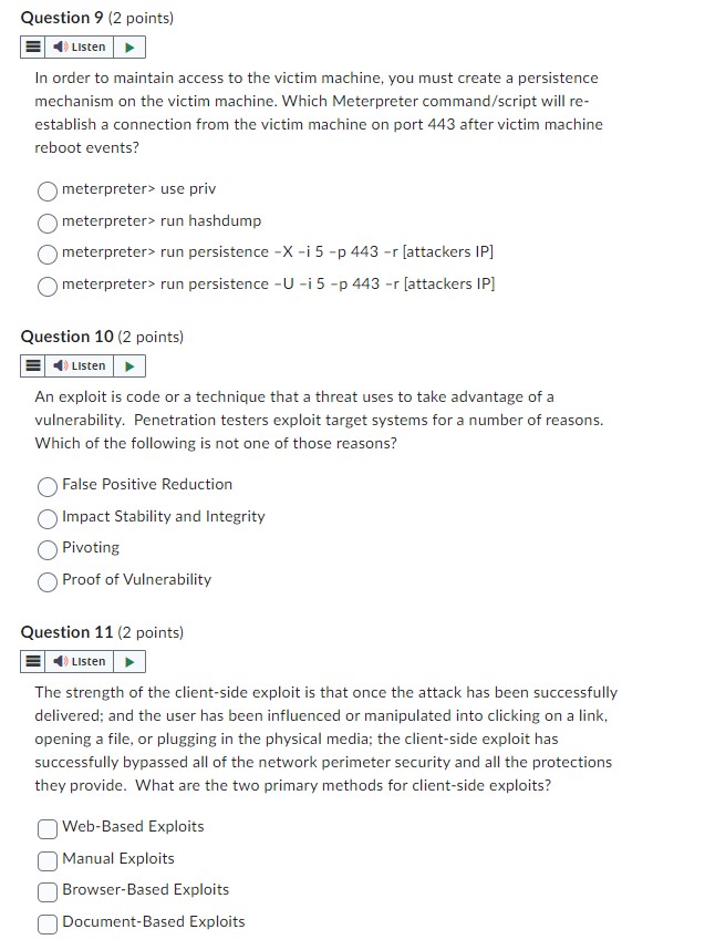Question 9 ( 2 points ) In order to maintain