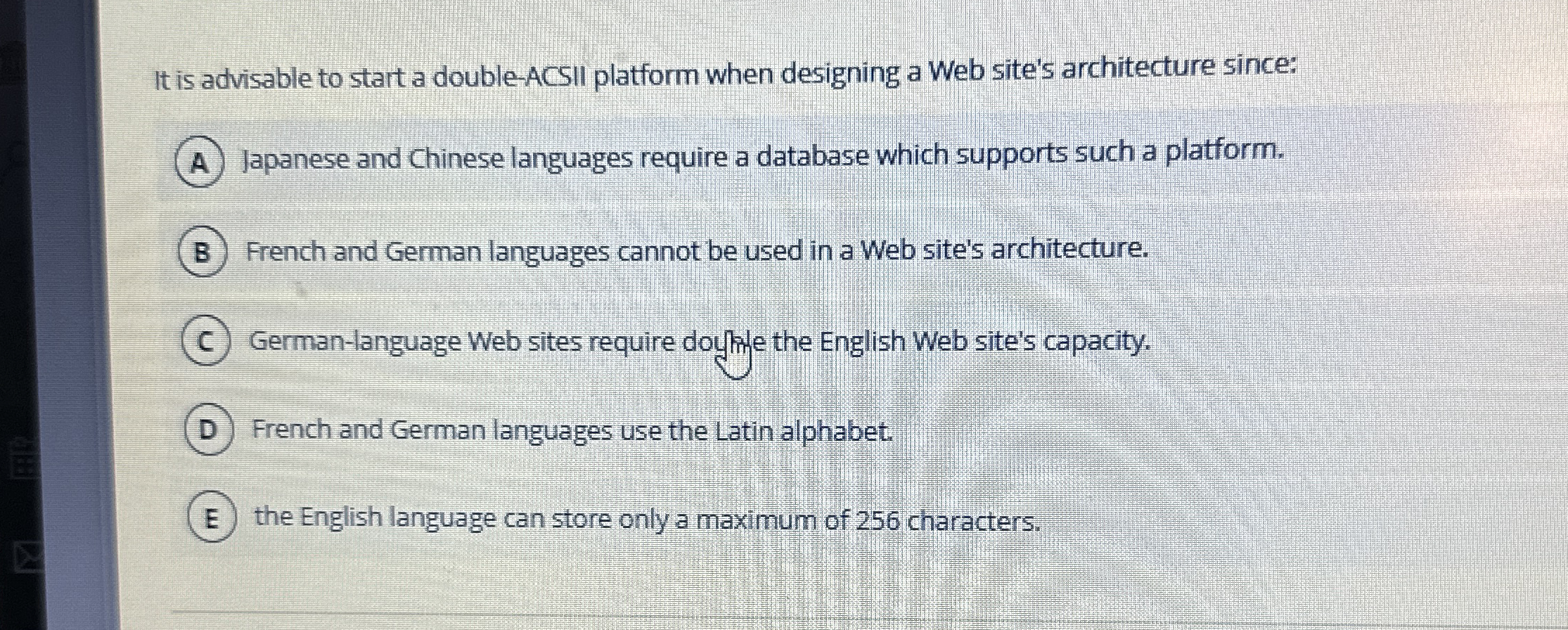 It is advisable to start a double - ACSII