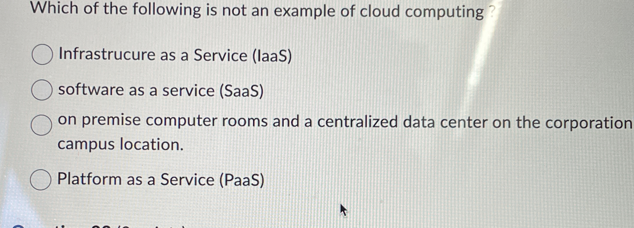 Which of the following is not an example of cloud