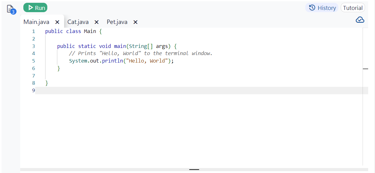 Given in java the classes Pet and Cat, write the