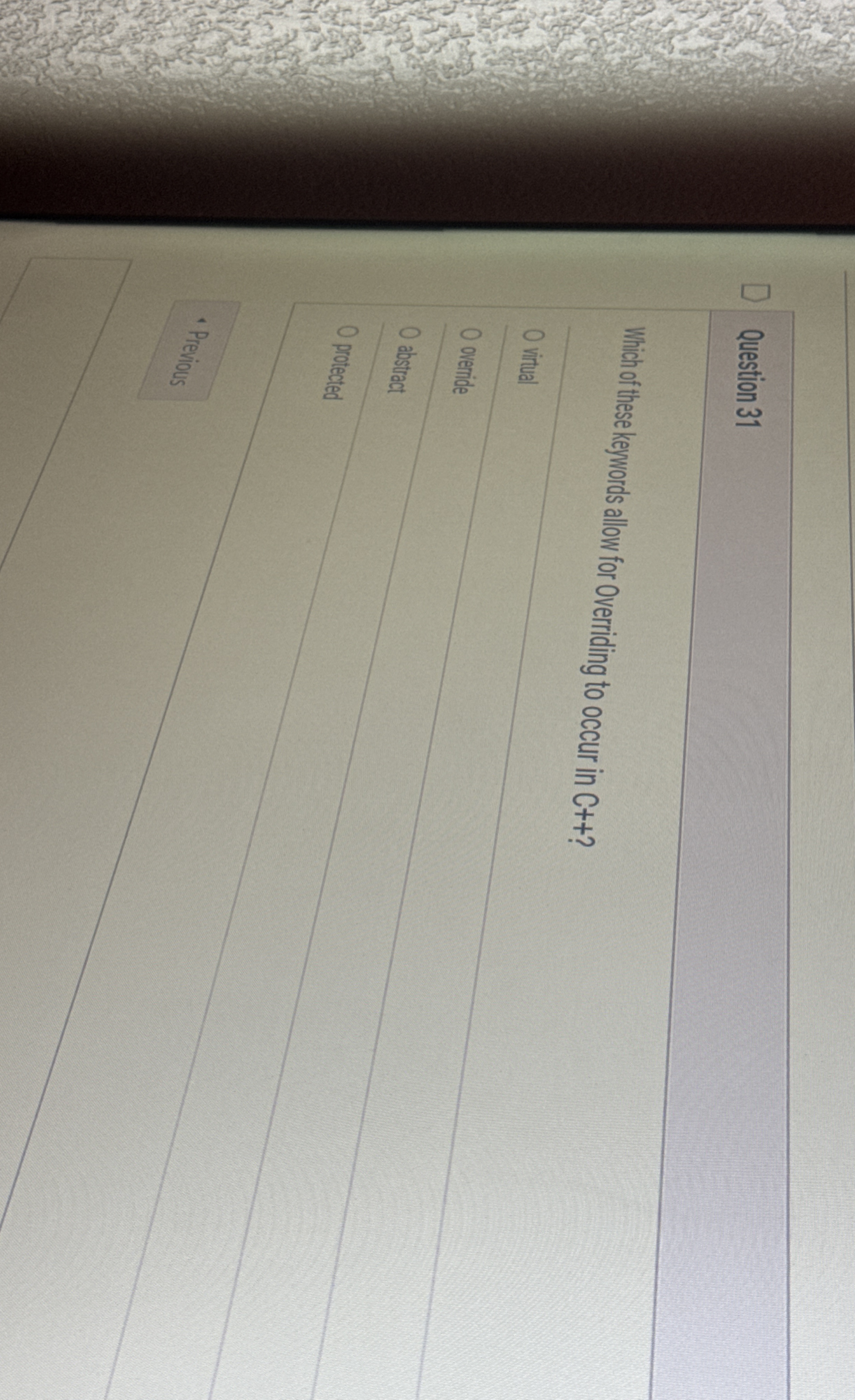 Question 3 1 Which of these keewwords allow for