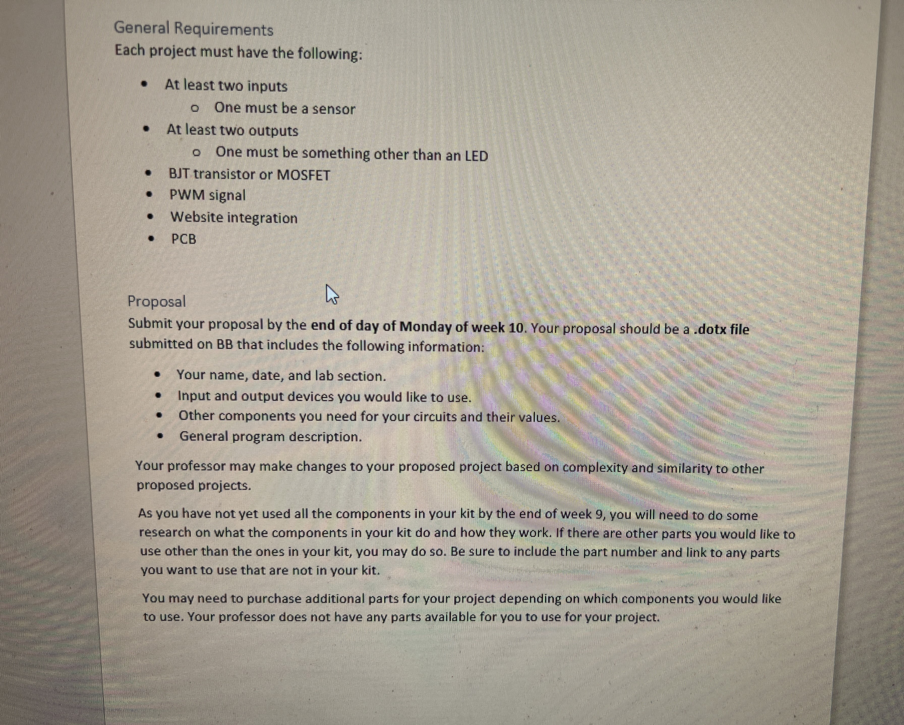 I need an idea of this project for making the