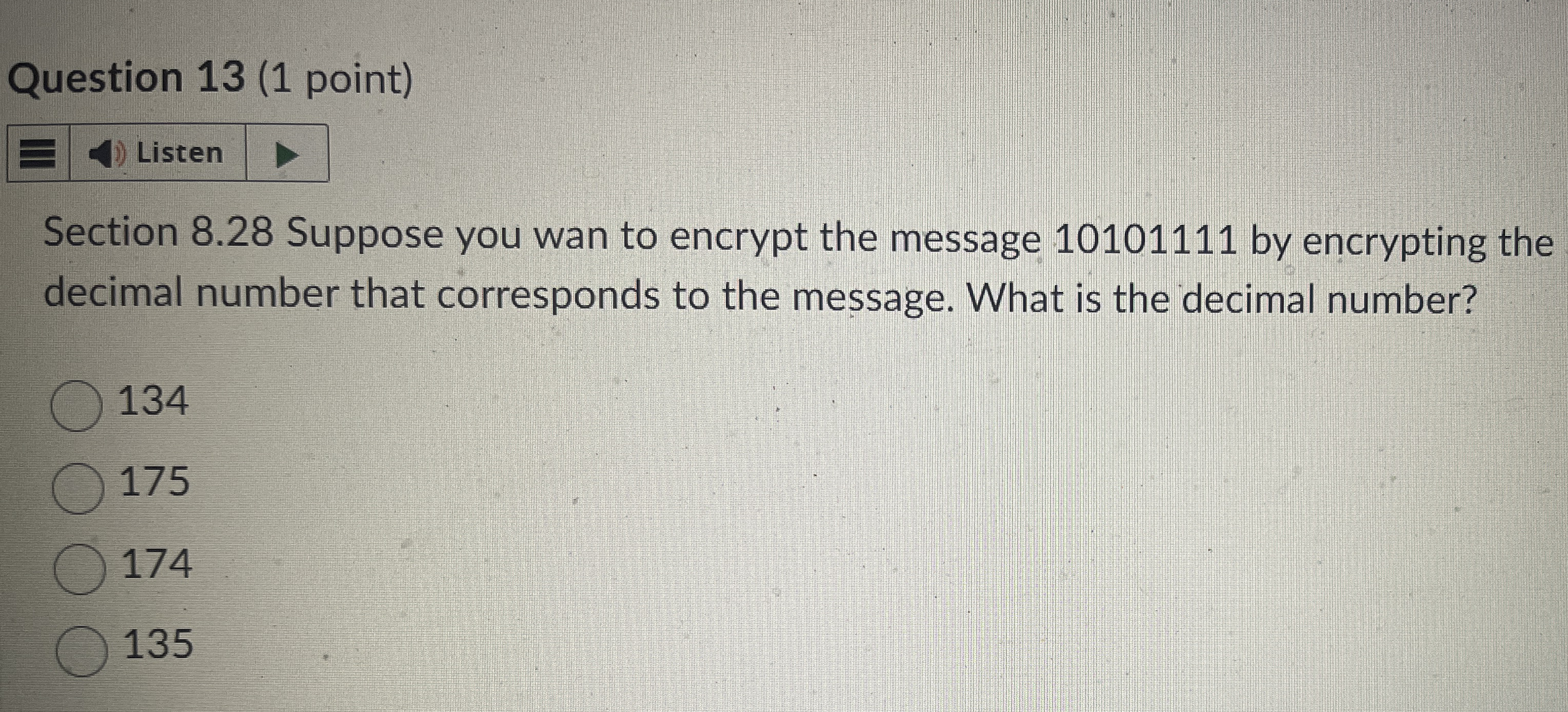 Question 1 3 ( 1 point ) Section 8 . 2 8 Suppose