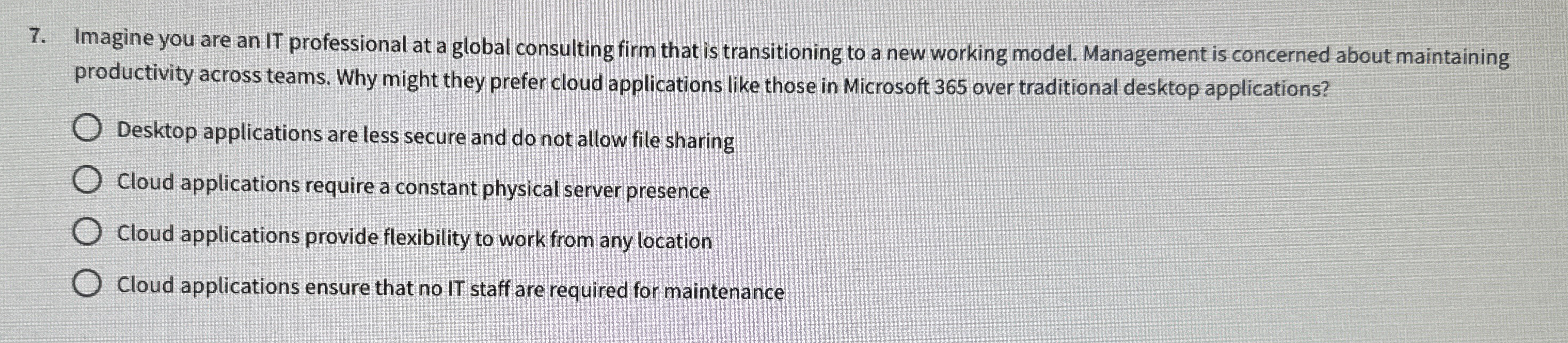 Imagine you are an IT professional at a global