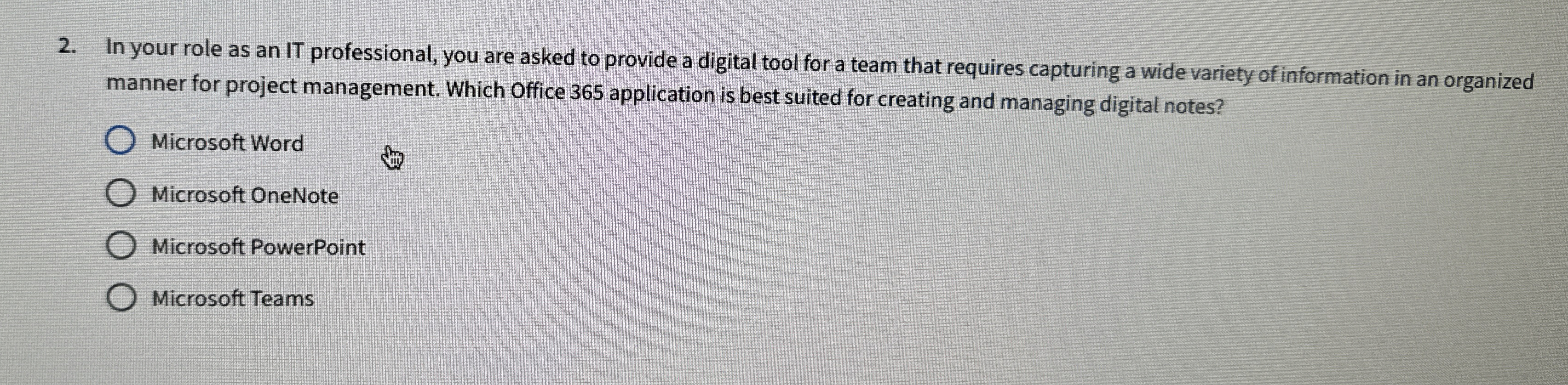 In your role as an IT professional, you are asked