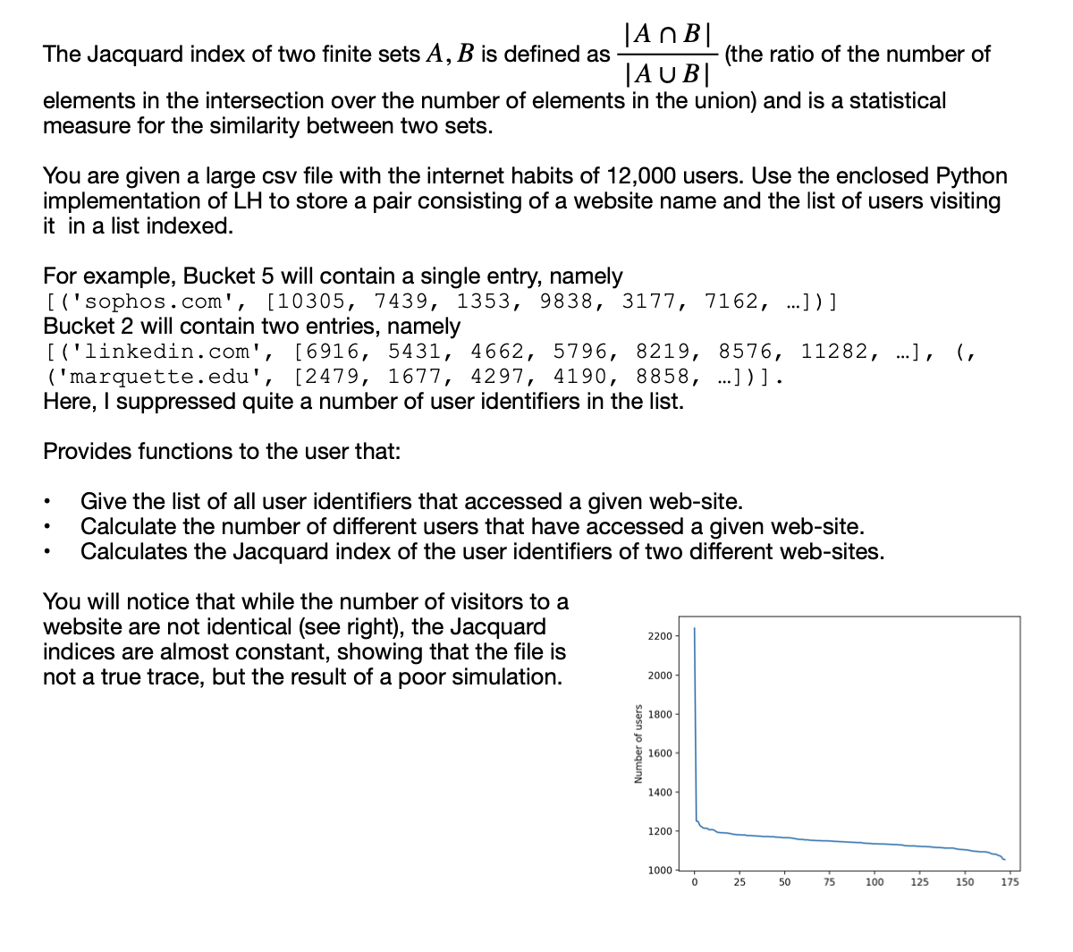The Jacquard index of two finite sets \ ( A , B \