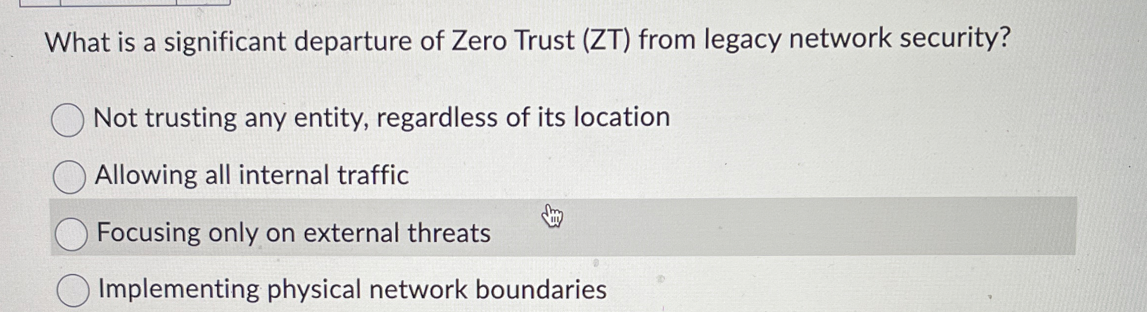 What is a significant departure of Zero Trust (