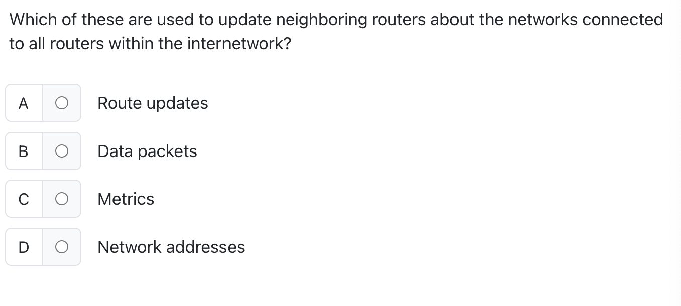 Which of these are used to update neighboring