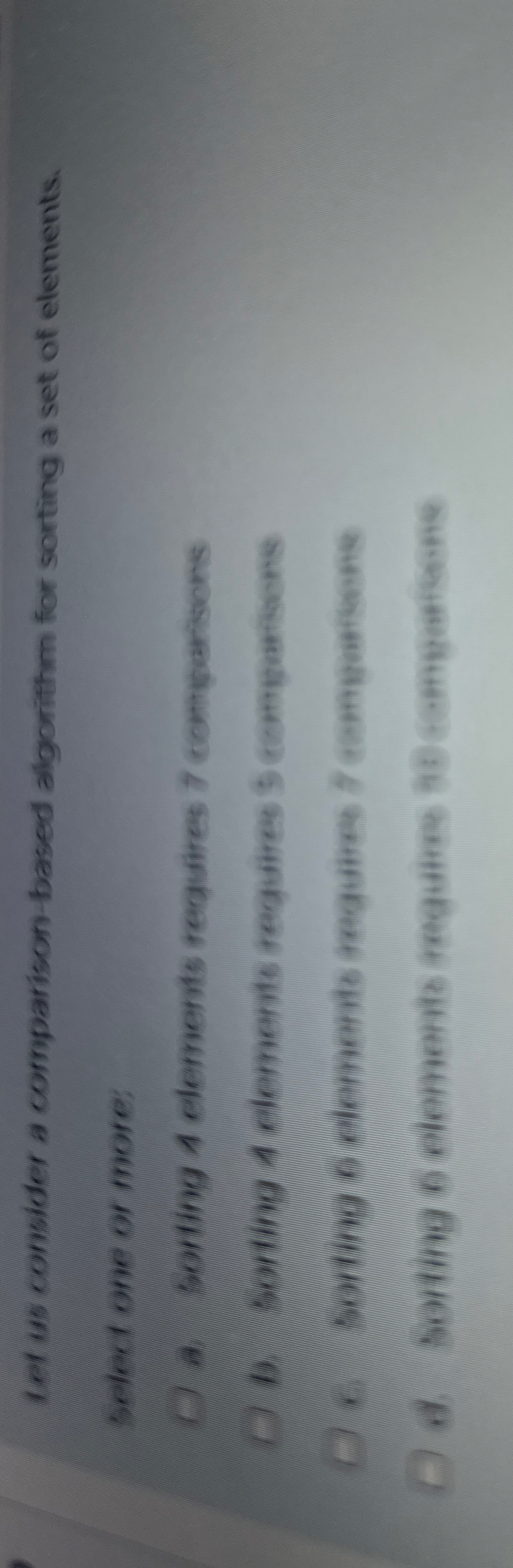 I et us consider a comparison - based algorithm