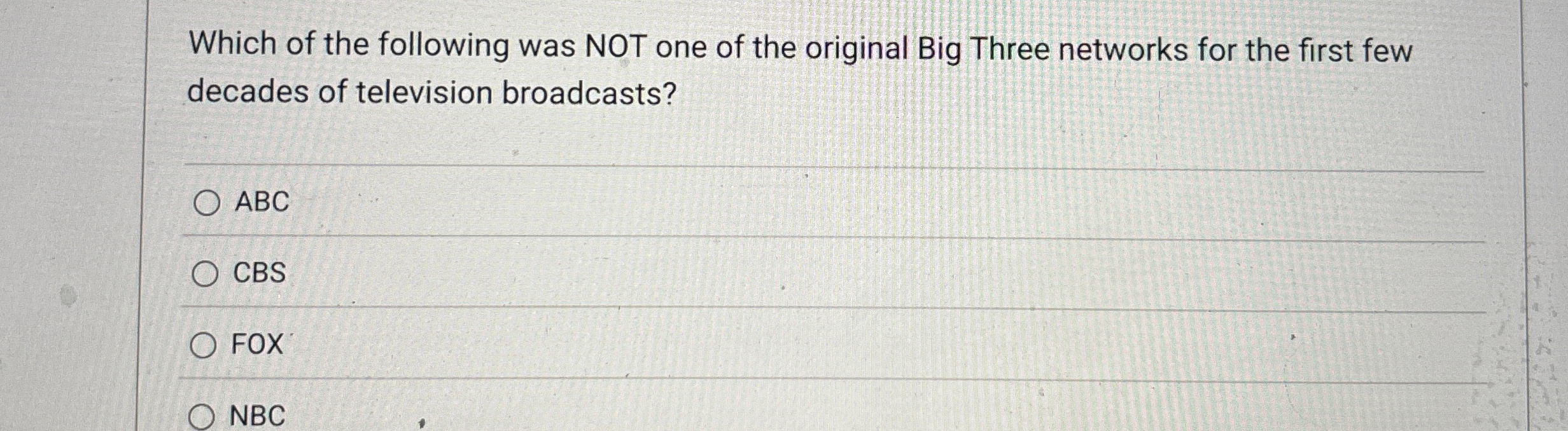 Which of the following was NOT one of the