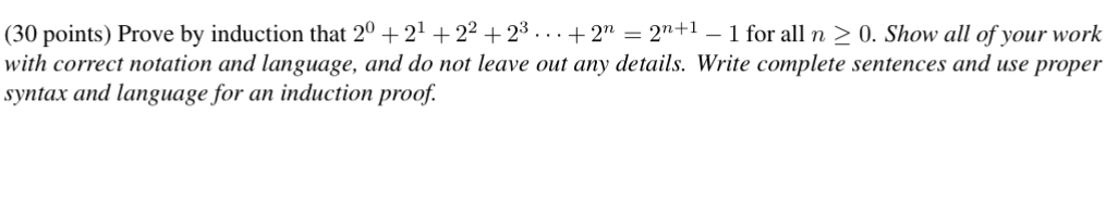 please look at attachment ( 3 0 points ) Prove by