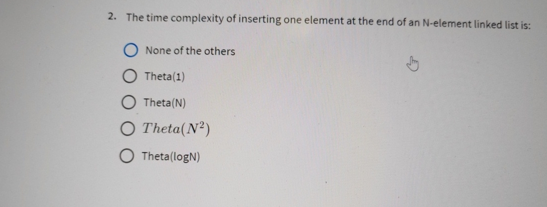 The time complexity of inserting one element at