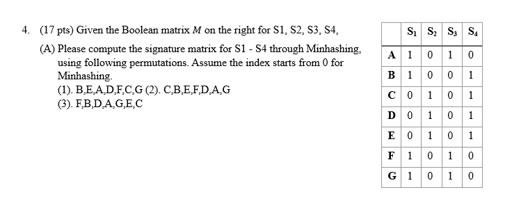 ( 3 ) . F , B , D , A , G , E , C ( 1 7 pts )