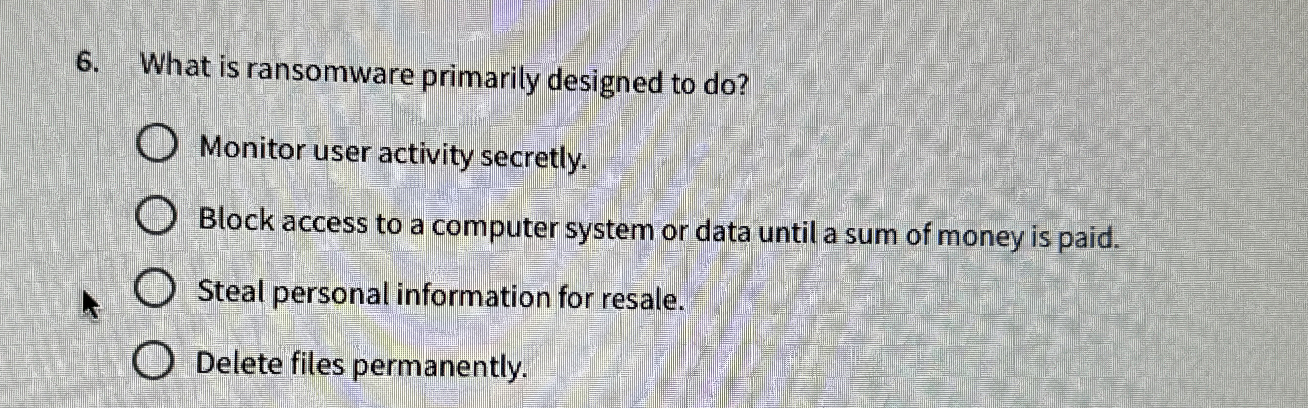 What is ransomware primarily designed to do ?