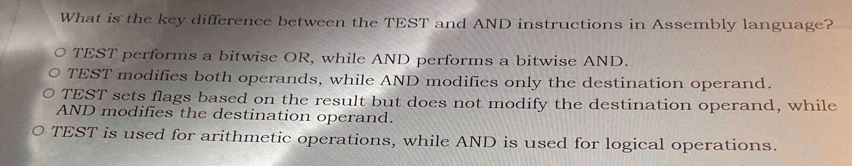 What is the key difference between the TEST and