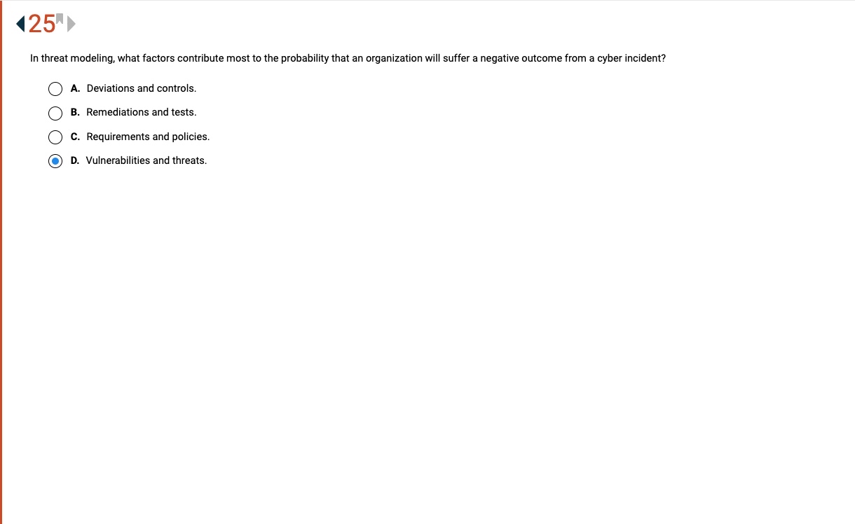 ( 2 5 In threat modeling, what factors contribute