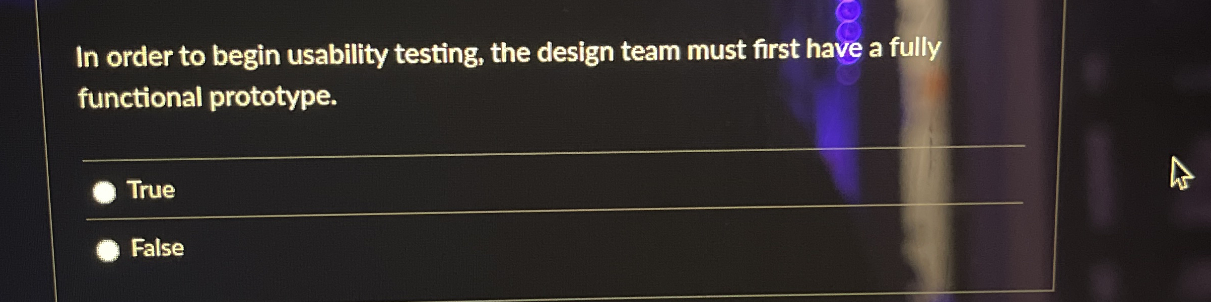 In order to begin usability testing, the design