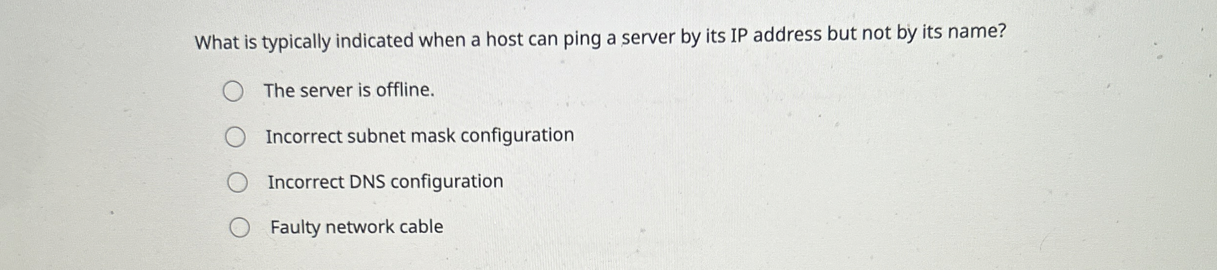 What is typically indicated when a host can ping