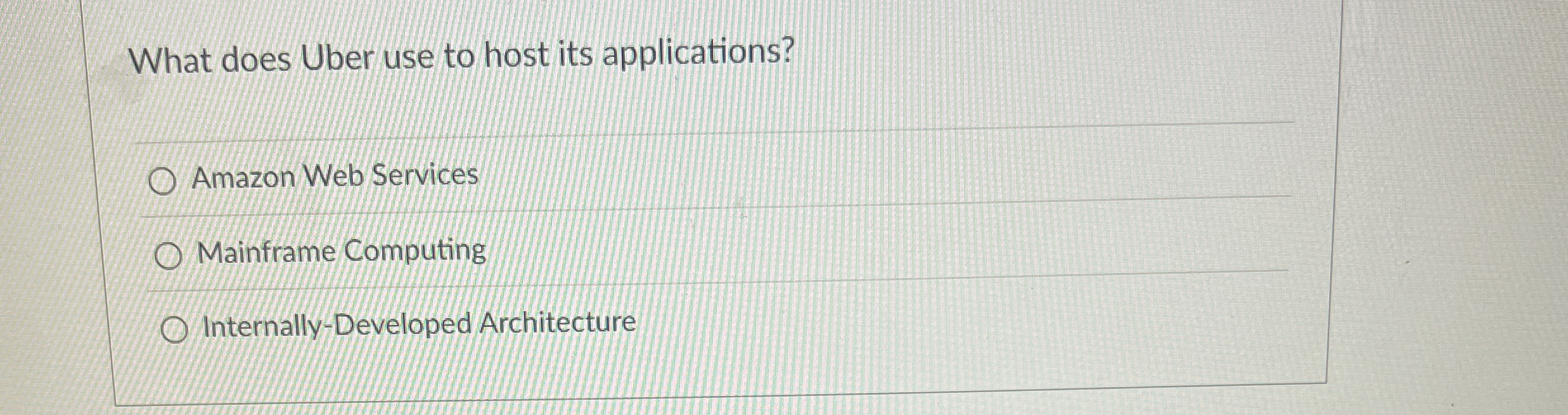 What does Uber use to host its applications?