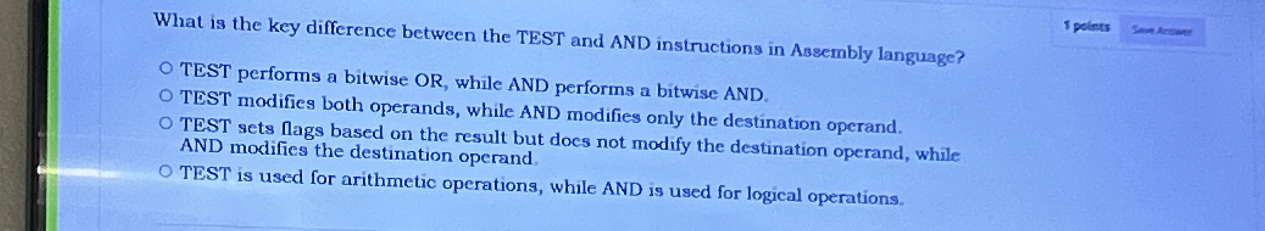 What is the key difference between the TEST and