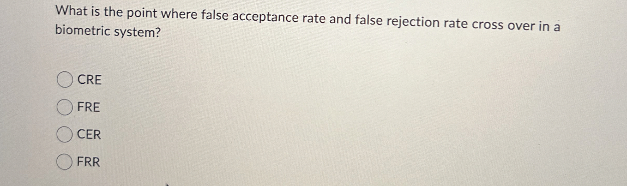 What is the point where false acceptance rate and