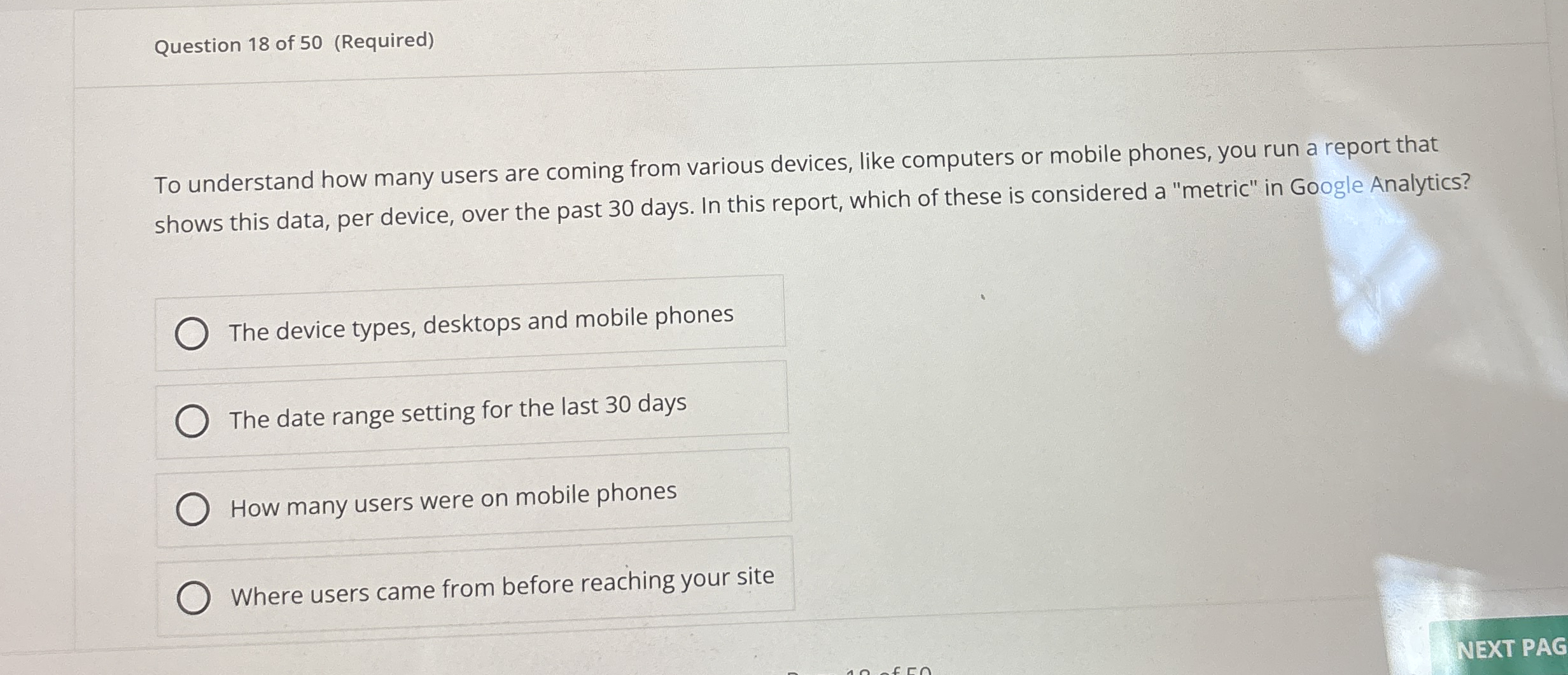 Question 1 8 of 5 0 ( Required ) To understand