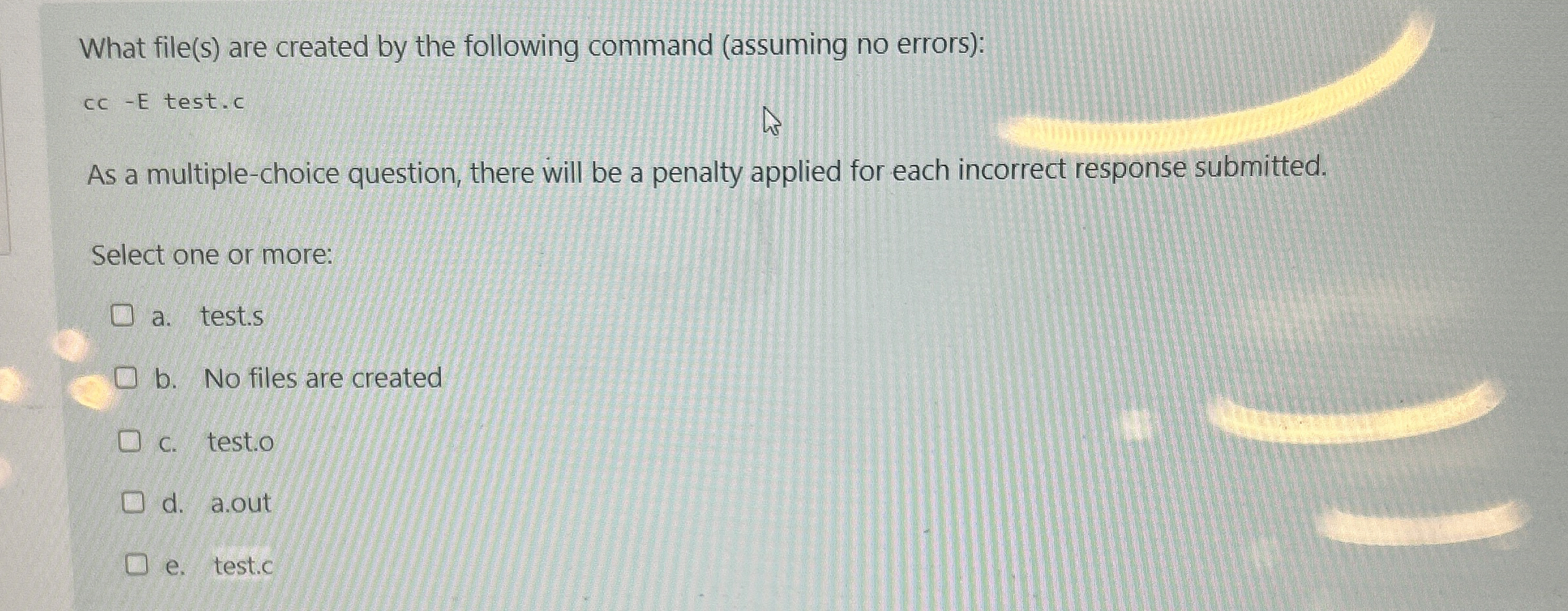 What file ( s ) are created by the following