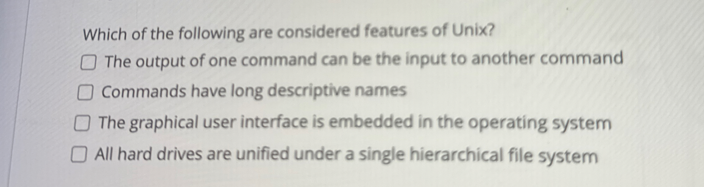 Which of the following are considered features of