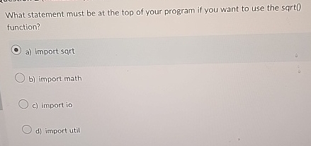 What statement must be at the top of your program