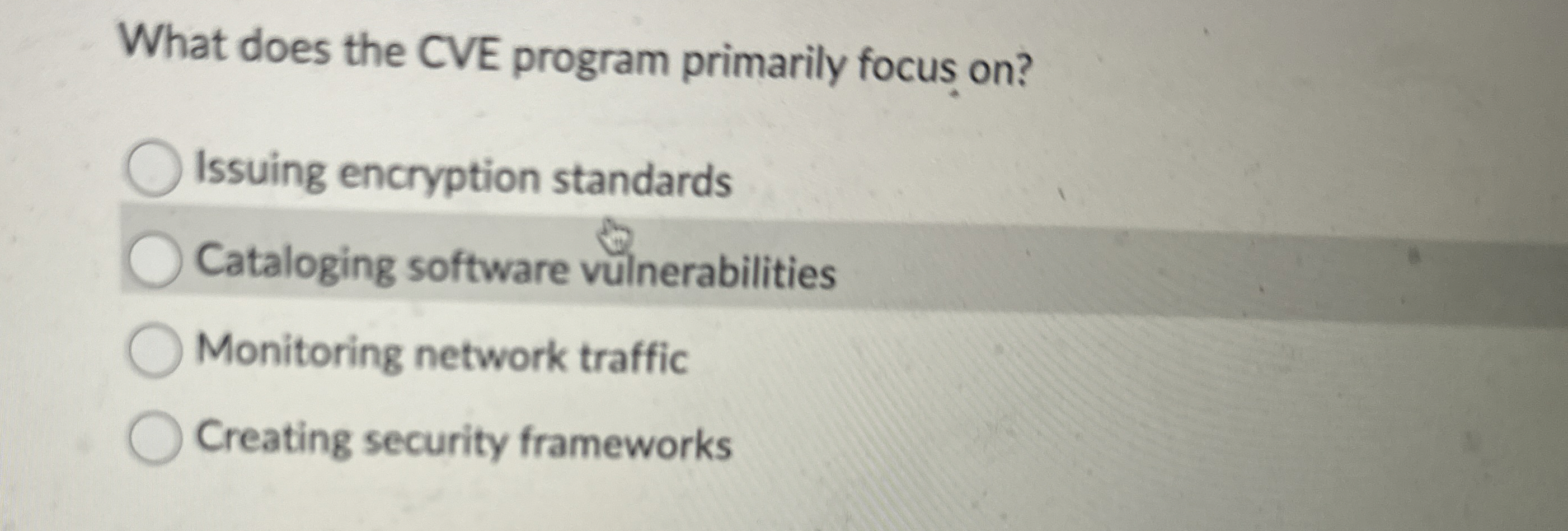 What does the CVE program primarily focus on ?
