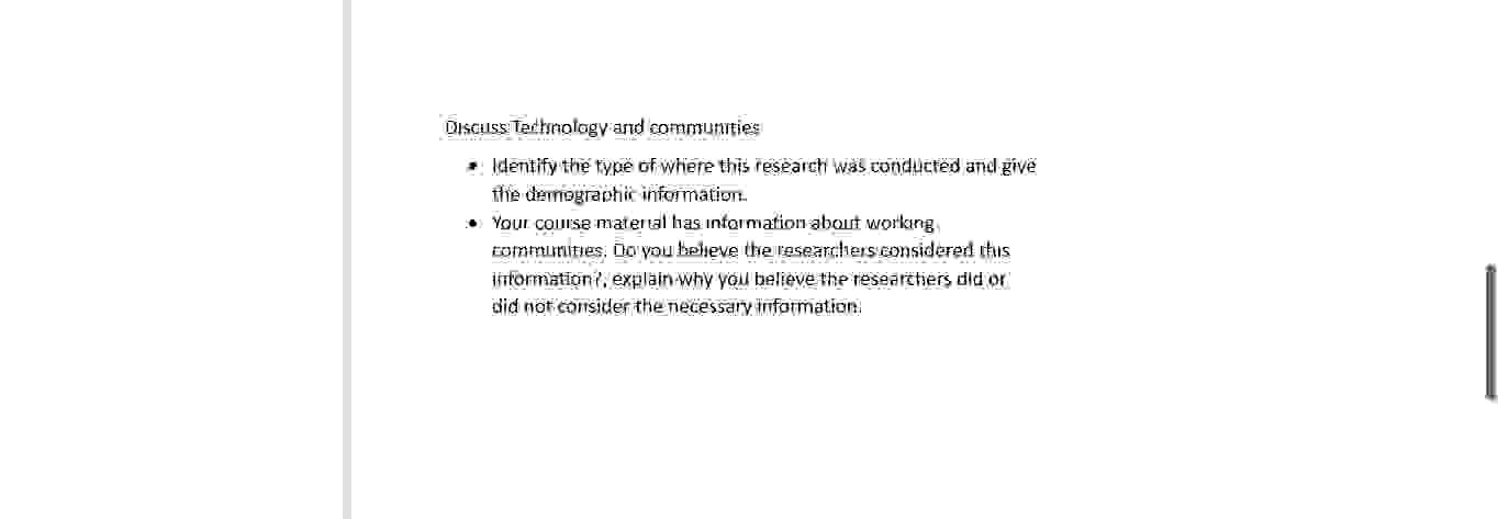 Discuss Tectrolagy and communties Iertify the