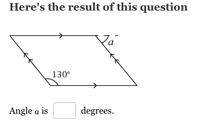 Here's the result of this question Angle a is ,
