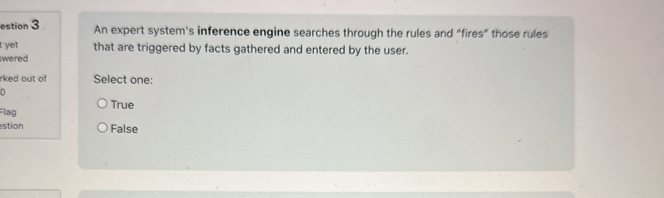 estion 3 t yet wered rked out of 0 Flag An expert
