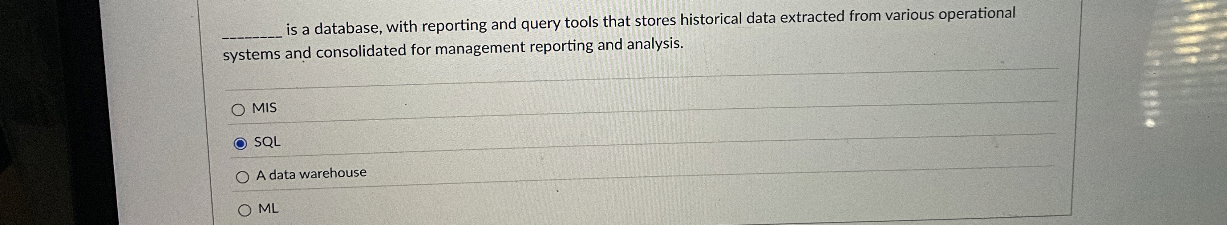 q , is a database, with reporting and query tools