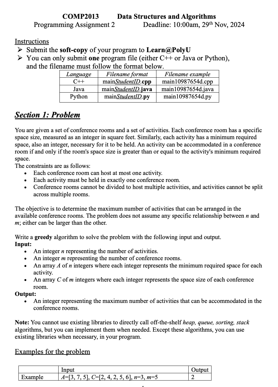COMP 2 0 1 3 Data Structures and Algorithms