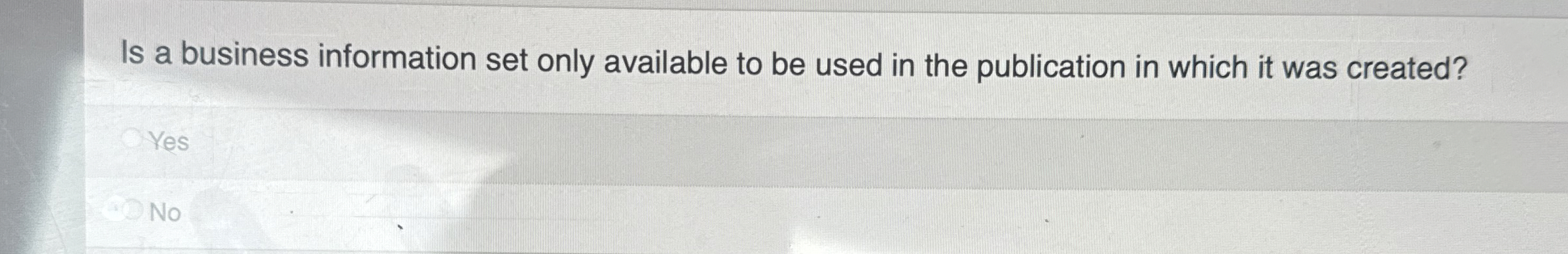 Is a business information set only available to