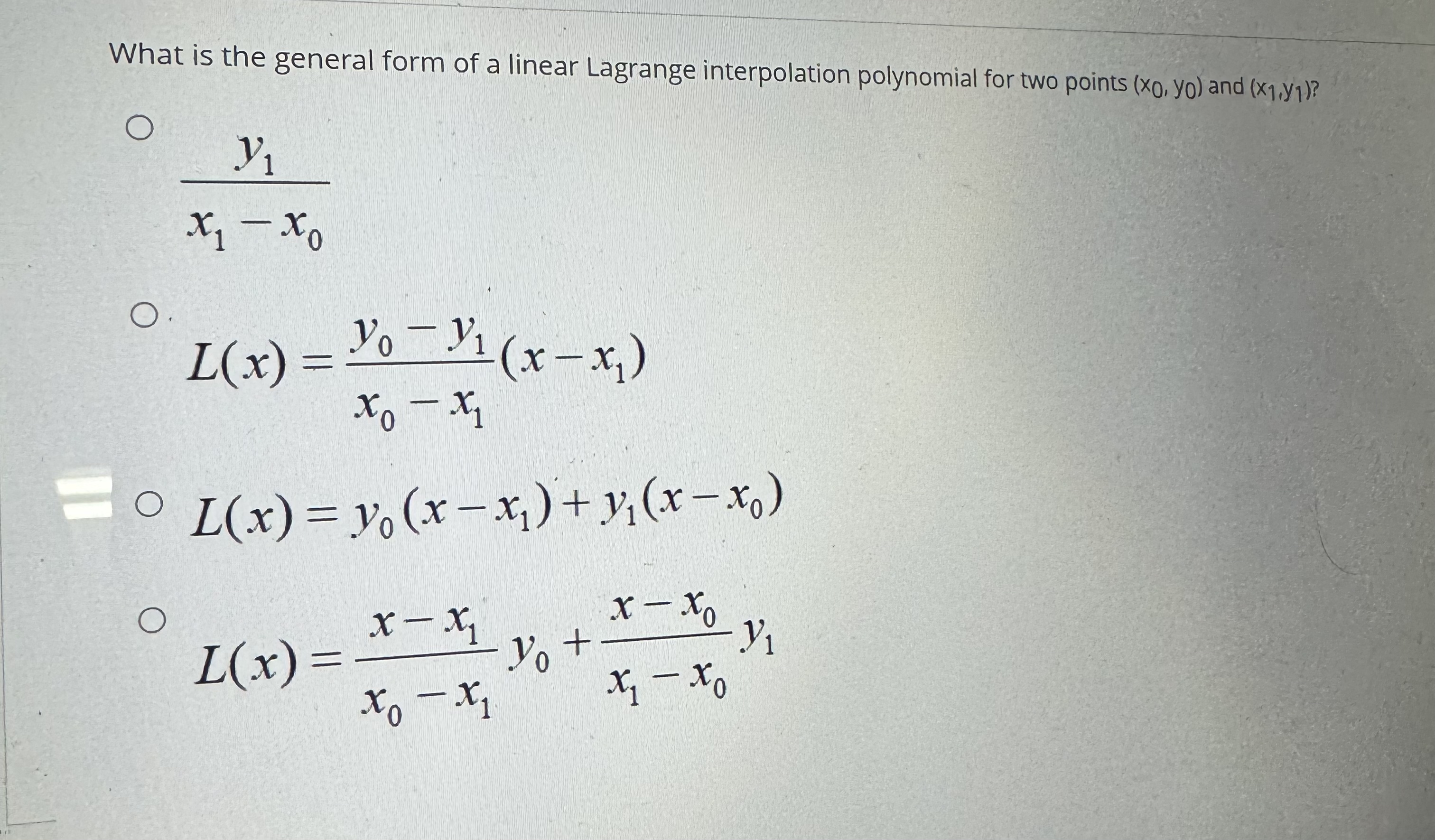What is the general form of a linear Lagrange