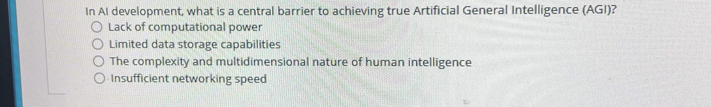 In Al development, what is a central barrier to