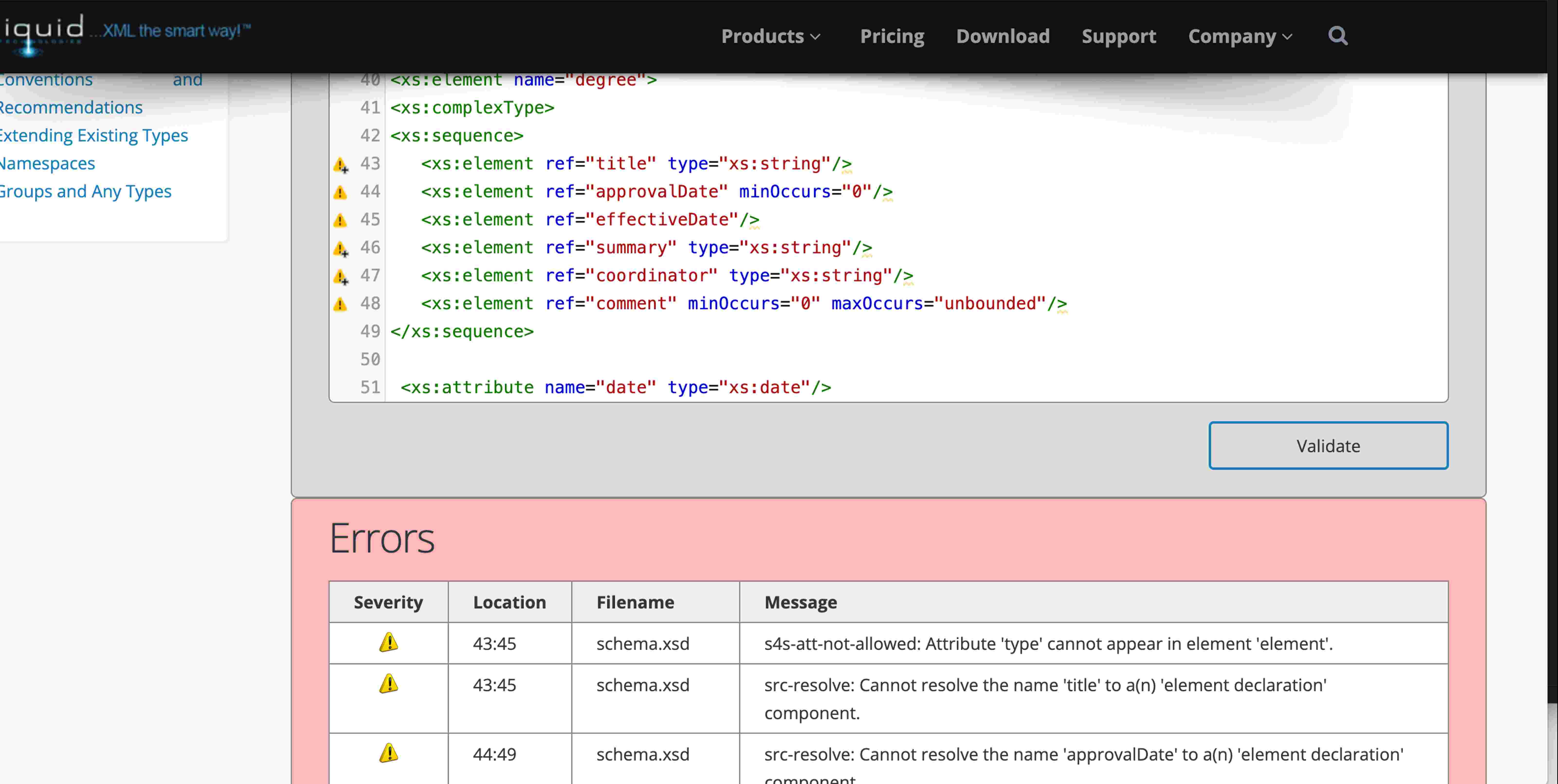 xml , I got this error message, what does it
