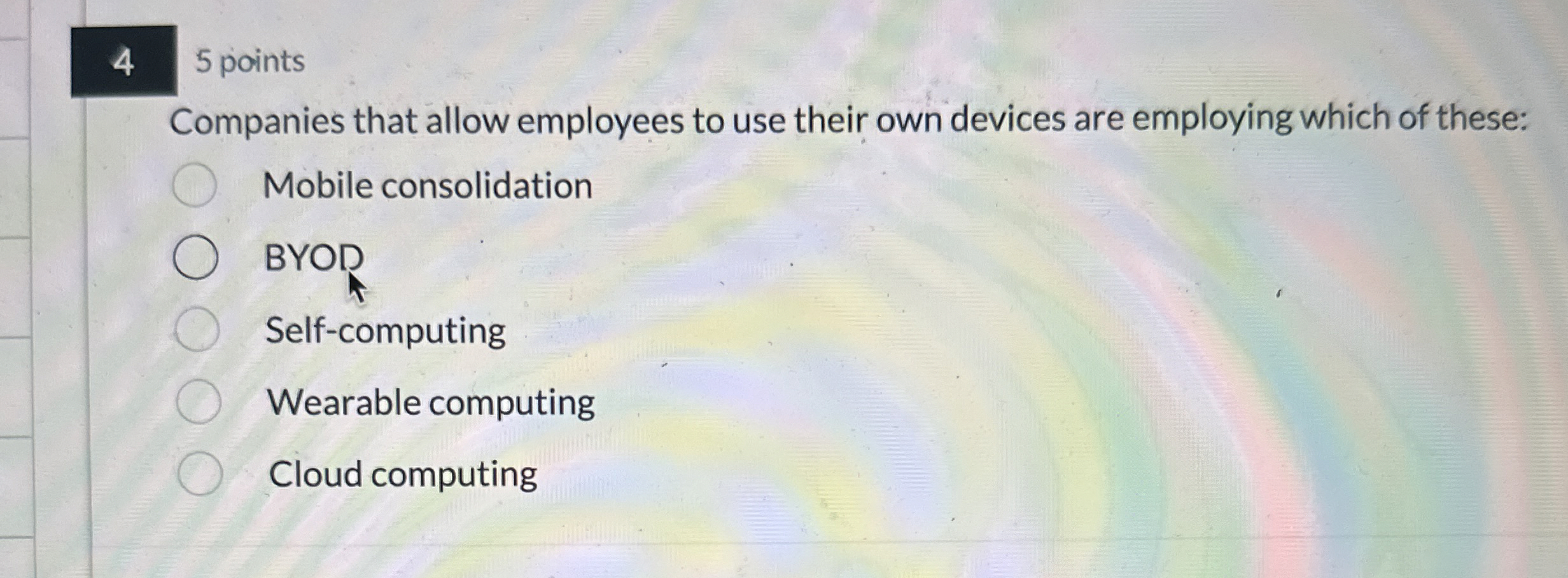 4 5 points Companies that allow employees to use