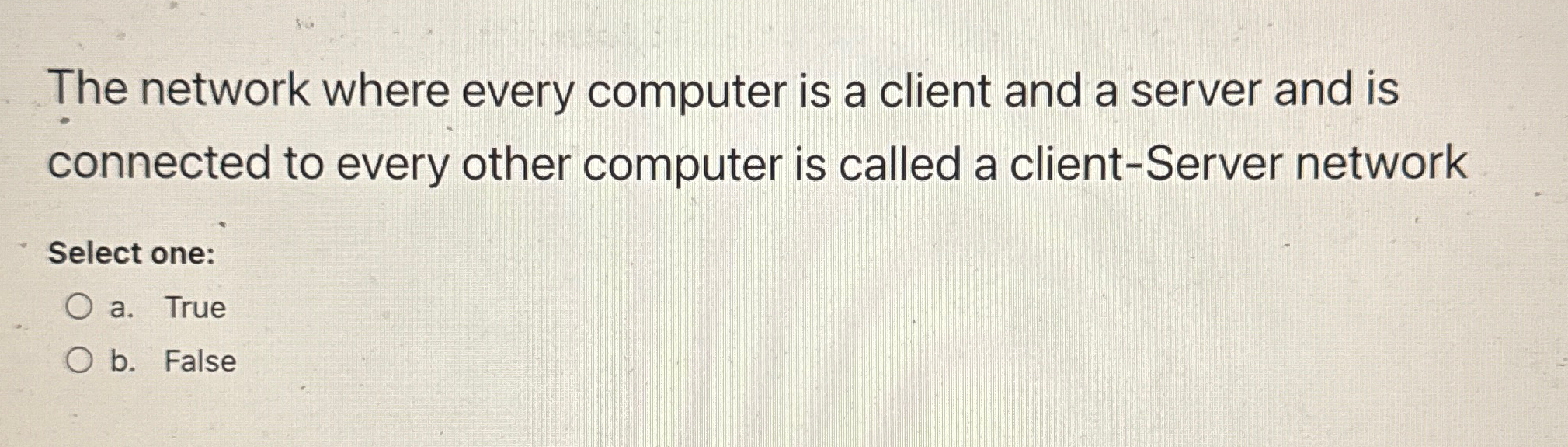 The network where every computer is a client and