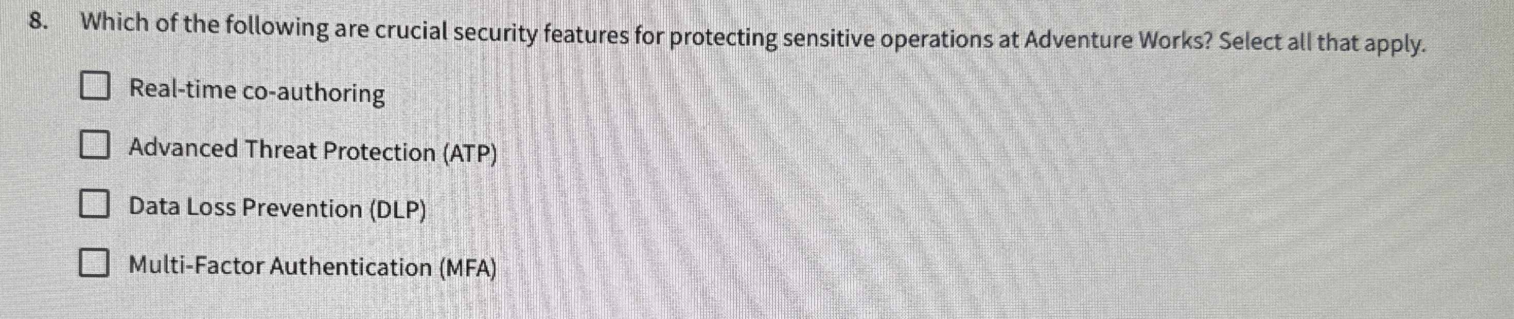 Which of the following are crucial security
