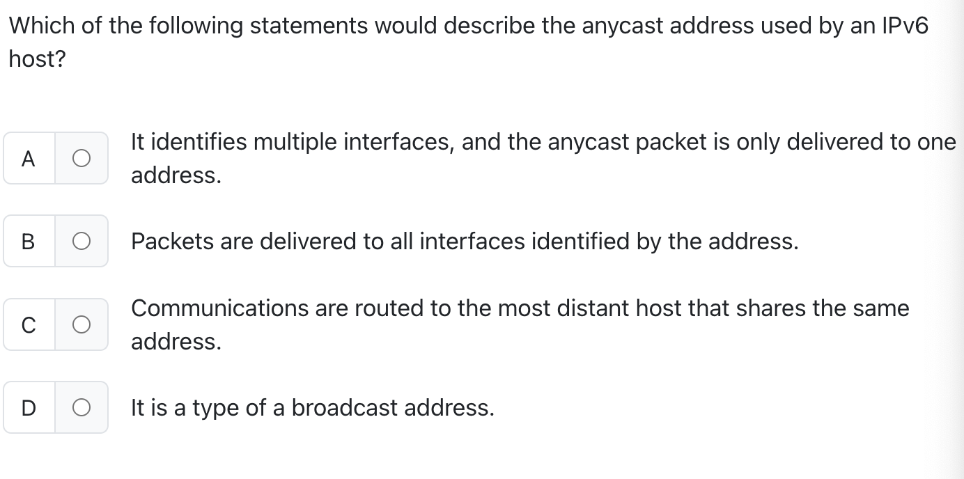 Which of the following statements would describe